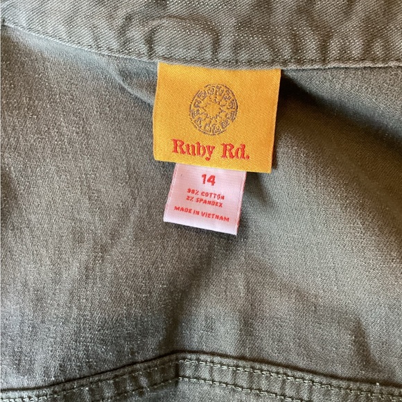 Ruby Rd Army Green Beaded Jacket Size 14 - Picture 8 of 9